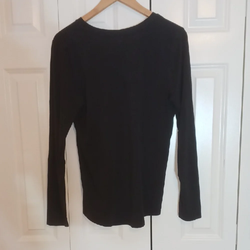 lululemon athletica Women's Black Ribbed Crew Neck Long Sleeve Tee Size 8
